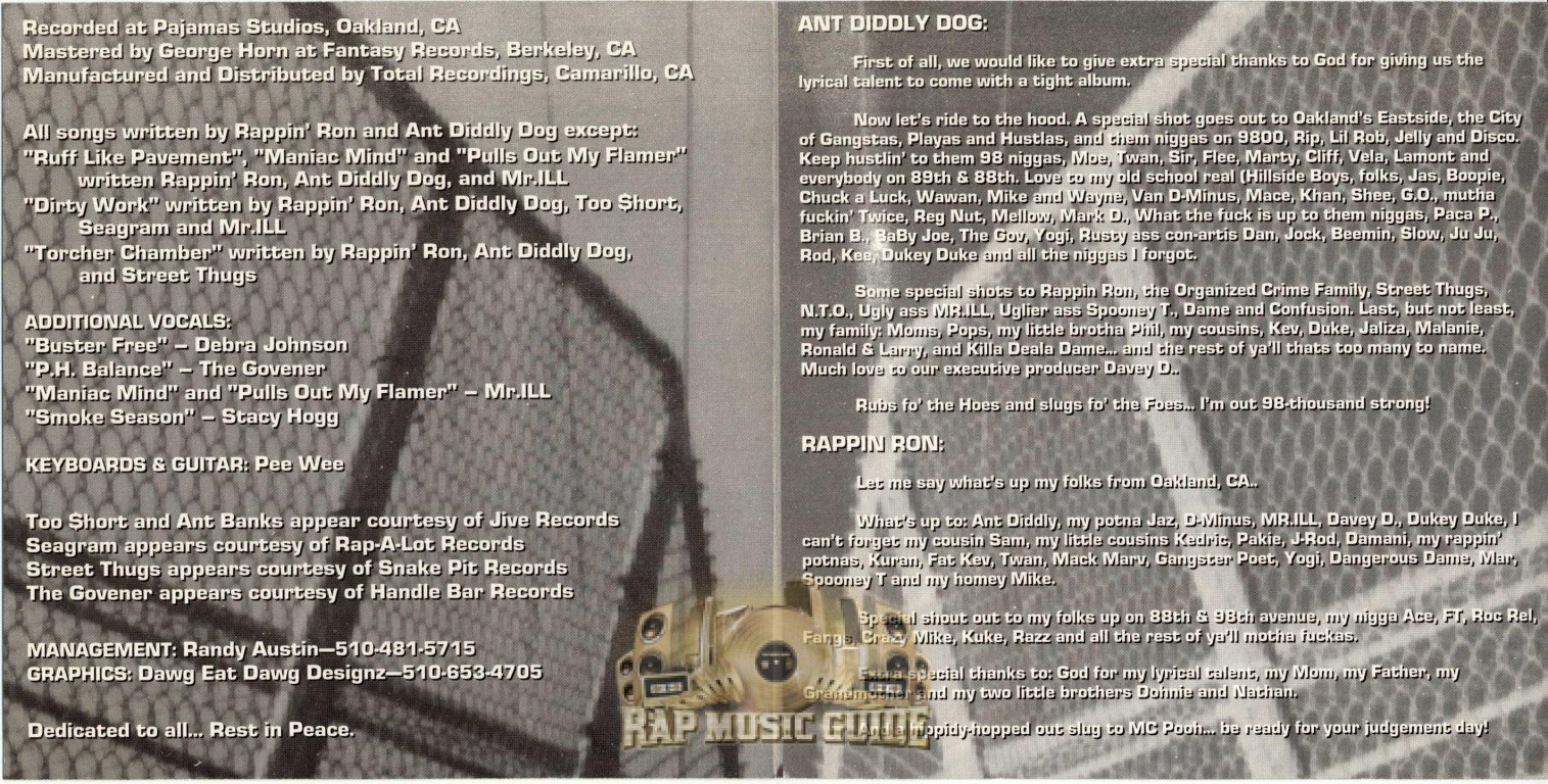 Rappin' Ron & Ant Diddley Dog - Bad N-Fluenz: 1st Press. CD | Rap